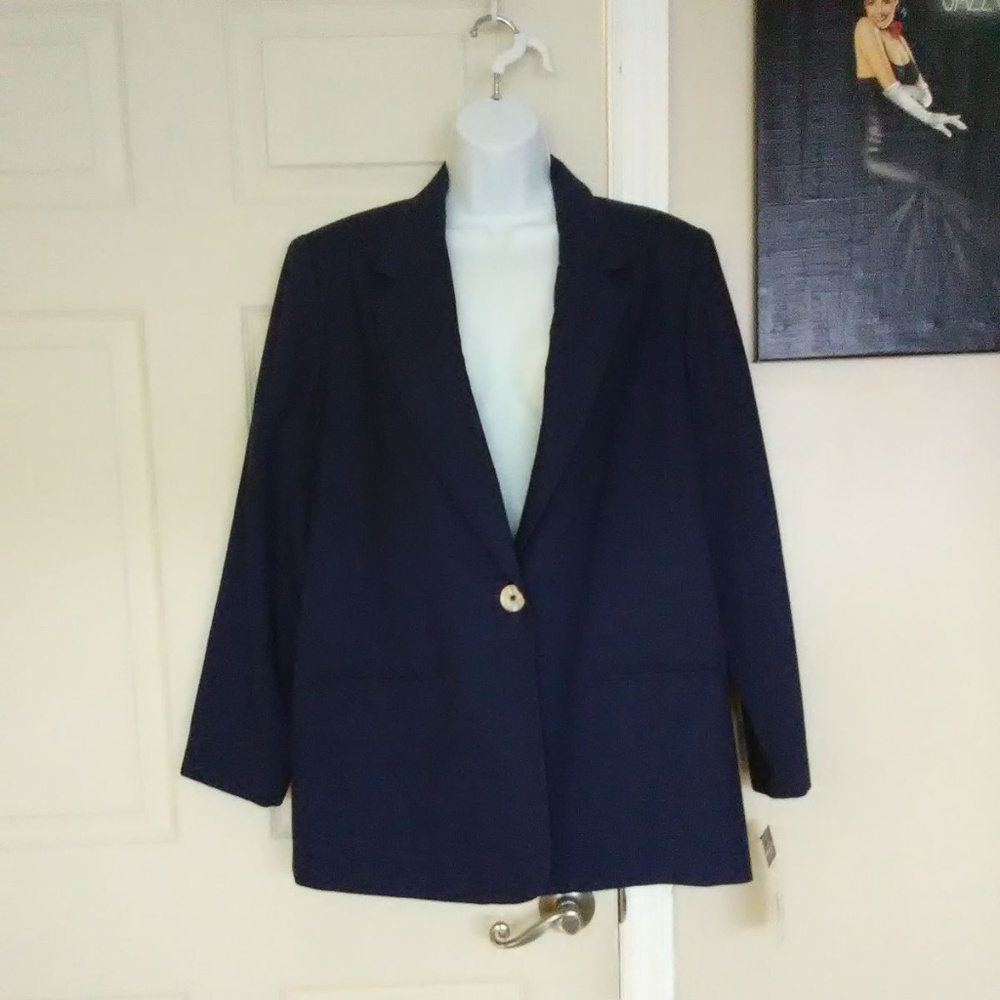 NWT New Requirements Navy Blazer 14